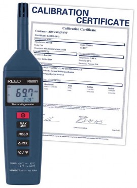 REED R6001 Thermo-Hygrometer, -4 to 140&amp;deg;F (-20 to 60&amp;deg;C), 0-100%RH,  -